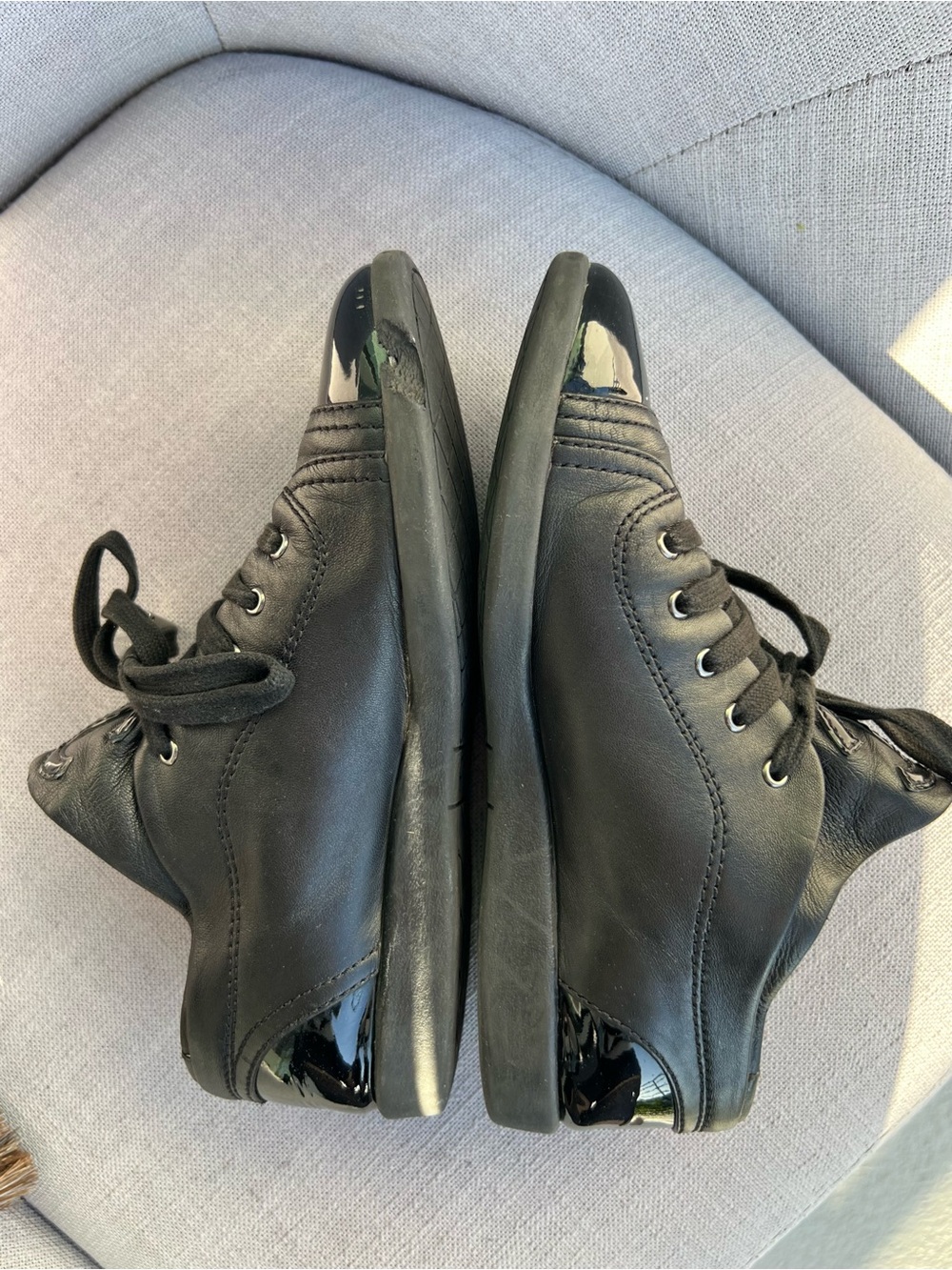 Chanel Lambskin Patent Cap Toe CC Sneakers - Picture 5 of 11